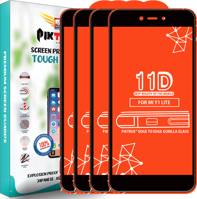 PikTrue Edge To Edge Tempered Glass for Mi Redmi Y1 Lite(Pack of 4)