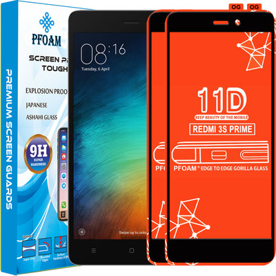 PFOAM Edge To Edge Tempered Glass for Mi Redmi 3S Prime(Pack of 2)