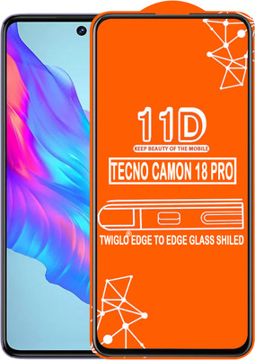 TWIGLO Edge To Edge Tempered Glass for TECNO CAMON 18 PRO(Pack of 1)