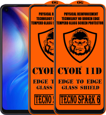 CYOR Edge To Edge Tempered Glass for TECNO SPARK 6(Pack of 2)