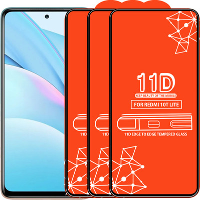 Qyist Edge To Edge Tempered Glass for Mi 10T Lite(Pack of 3)