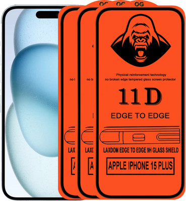 Laxdom Edge To Edge Tempered Glass for APPLE IPHONE 15 PLUS(Pack of 3)