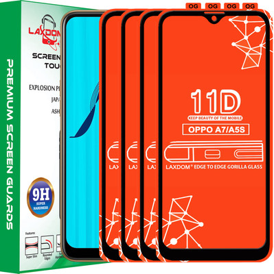 Laxdom Edge To Edge Tempered Glass for OPPO A7(Pack of 4)