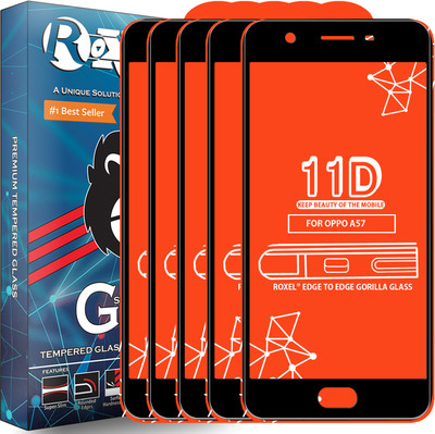 Roxel Edge To Edge Tempered Glass for Oppo A57(Pack of 5)