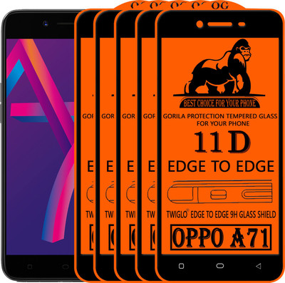 TWIGLO Edge To Edge Tempered Glass for Oppo A71(Pack of 5)