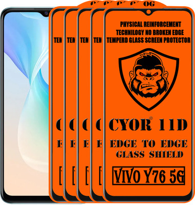 CYOR Edge To Edge Tempered Glass for VIVO Y76 5G(Pack of 5)