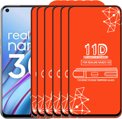 Roxel Edge To Edge Tempered Glass for Realme Narzo 30(Pack of 6)