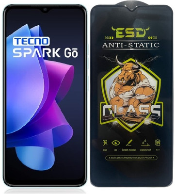 Resolute Edge To Edge Tempered Glass for Tecno Spark Go 2022, ESD Tempered Glass, ESD Screen Protector, Anti Static, Screen Protector(Pack of 1)