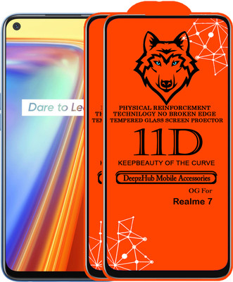 DeepzHub Edge To Edge Tempered Glass for Realme 7(Pack of 2)