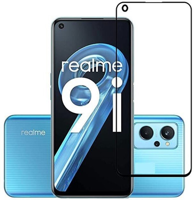 HIE POWER Edge To Edge Tempered Glass for Realme 9i 4G-screen protector guard Full Edge to Edge 9H Full Glue FHD with Easy Installation kit(Pack of 1)