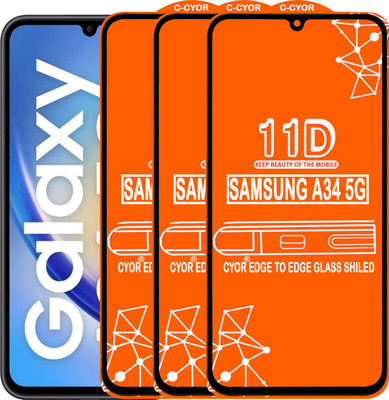 CYOR Edge To Edge Tempered Glass for SAMSUNG A34 5G(Pack of 3)