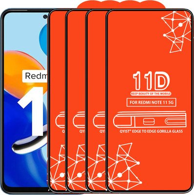 Qyist Edge To Edge Tempered Glass for Redmi Note 11 5G(Pack of 4)