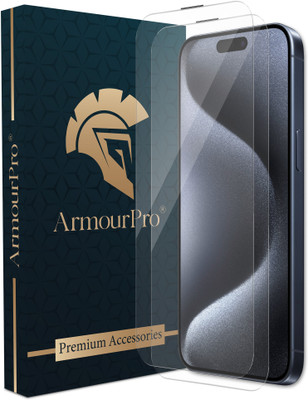 ArmourPro Edge To Edge Tempered Glass for Apple iPhone 15 Pro Max, IPhone 15 Pro Max, 15 Pro Max, Crystal Clear Glass with Anti Dust Filter(Pack of 2)