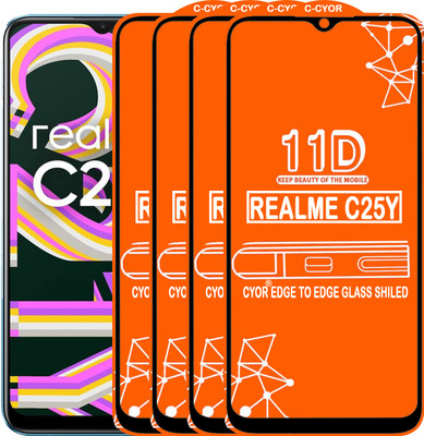 CYOR Edge To Edge Tempered Glass for REALME C21Y(Pack of 4)