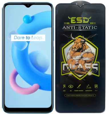 Obstinate Edge To Edge Tempered Glass for Realme C11 2021, BLATE ESD, Bull King ESD, Edge to Edge, Anti Static, Dustproof(Pack of 1)