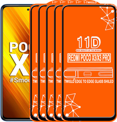 TWIGLO Edge To Edge Tempered Glass for REDMI POCO X3 PRO(Pack of 5)
