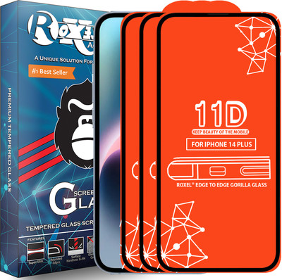 Roxel Edge To Edge Tempered Glass for Iphone 14 Plus(Pack of 3)