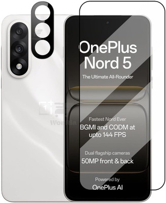 WonReza Edge To Edge Tempered Glass for OnePlus Nord 5, OnePlus Nord 5 5G, with Camera Lens Protector(Pack of 1)