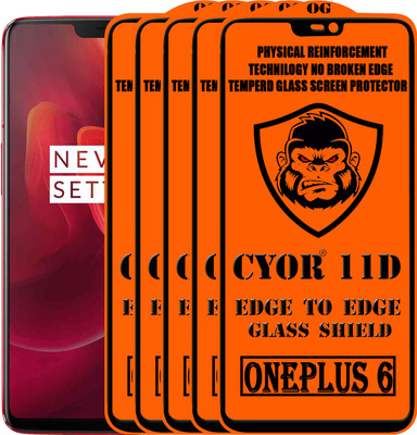 CYOR Edge To Edge Tempered Glass for OnePlus 6(Pack of 5)