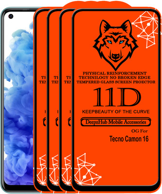 DeepzHub Edge To Edge Tempered Glass for Tecno Camon 16(Pack of 4)