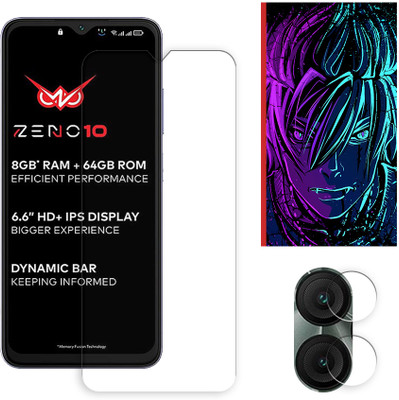 ARBAN Edge To Edge Tempered Glass for itel Zeno 10 4G Tempered Glass Screen Protector | Anti-Scratch | Edge to Edge Full Coverage | 9H Hardness (1 FRONT SCREEN GUARD + 1 CAMERA LENS PROTECTOR + 1 FREE BACK EMBOSSED SKIN OES-002)(Pack of 1)