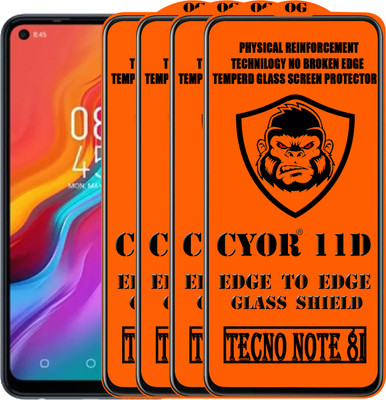 CYOR Edge To Edge Tempered Glass for TECNO NOTE 8I(Pack of 4)