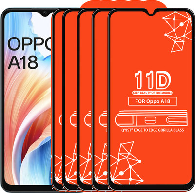 Qyist Edge To Edge Tempered Glass for Oppo A18(Pack of 5)