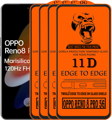 TWIGLO Edge To Edge Tempered Glass for OPPO RENO 8 PRO 5G(Pack of 4)