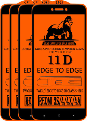 TWIGLO Edge To Edge Tempered Glass for Mi Redmi 4X(Pack of 4)