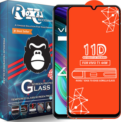 Roxel Edge To Edge Tempered Glass for Vivo T1 44W(Pack of 1)