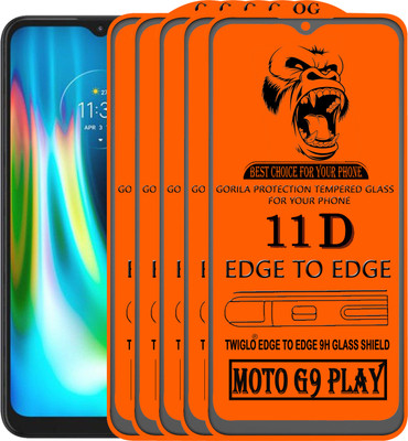 TWIGLO Edge To Edge Tempered Glass for MOTO G9 PLAY(Pack of 5)