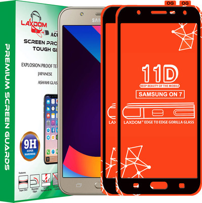 Laxdom Edge To Edge Tempered Glass for Samsung Galaxy On7(Pack of 2)