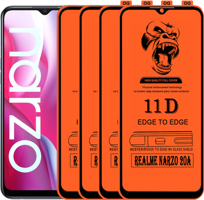 PFOAM Edge To Edge Tempered Glass for REALME NARZO 20A(Pack of 4)