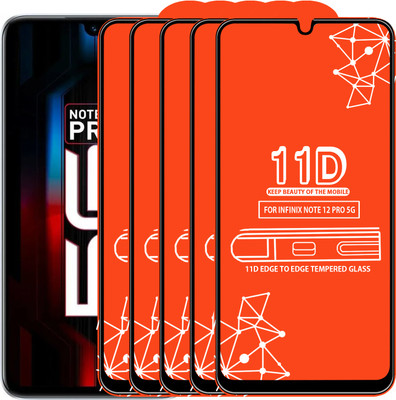 Qyist Edge To Edge Tempered Glass for Infinix Note 12 Pro 5G(Pack of 5)