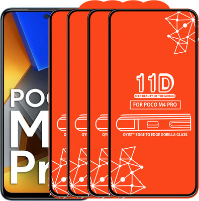 Qyist Edge To Edge Tempered Glass for Poco M4 Pro(Pack of 4)