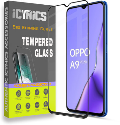 ICYNICS Edge To Edge Tempered Glass for Oppo A9 2020, Anti-Fingerprint, Waterproof, Oil-resistant, Bubble-Free, Anti-Static with Full Screen Coverage & Easy Installation(Pack of 1)