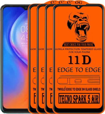 TWIGLO Edge To Edge Tempered Glass for TECNO SPARK 5 AIR(Pack of 4)