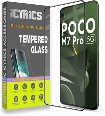 ICYNICS Edge To Edge Tempered Glass for Poco M7 Pro 5G, Anti-Fingerprint, Waterproof, Oil-resistant, Bubble-Free, Anti-Static, Scratch Resistant Full Coverage with Wooden box to ensure safety(Pack of 1)