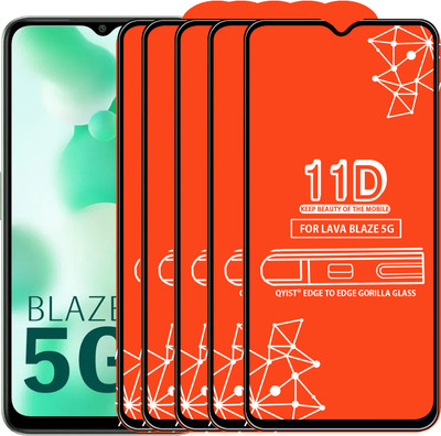Qyist Edge To Edge Tempered Glass for LAVA BLAZE 5G(Pack of 5)