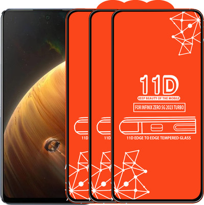 Qyist Edge To Edge Tempered Glass for Infinix Zero 5G 2023 Turbo(Pack of 3)