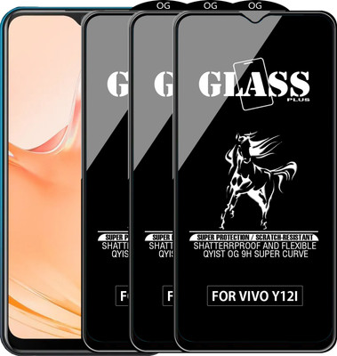 Qyist Edge To Edge Tempered Glass for VIVO Y12I(Pack of 3)