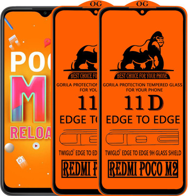 TWIGLO Edge To Edge Tempered Glass for REDMI POCO M2(Pack of 2)