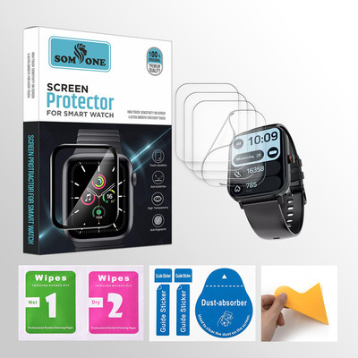 SOMTONE Edge To Edge Tempered Glass for Fire-Boltt Ninja Pro Max Ultra 2.01 inch Smartwatch 4 PROTECTOR + 4 WIPES + 4 DUST REMOVAL STICKER + 1 WIPER(Pack of 4) SOMTONE Edge To Edge Tempered Glass for Fire-Boltt Ninja Pro Max Ultra 2.01 inch Smartwatch 4 PROTECTOR + 4 WIPES + 4 DUST REMOVAL STICKER + 1 WIPER(Pack of 4)