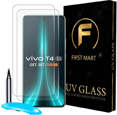 FIRST MART Edge To Edge Tempered Glass for vivo T4 5G, Vivo T4, Advanced HD+ UV Guard(Pack of 2)