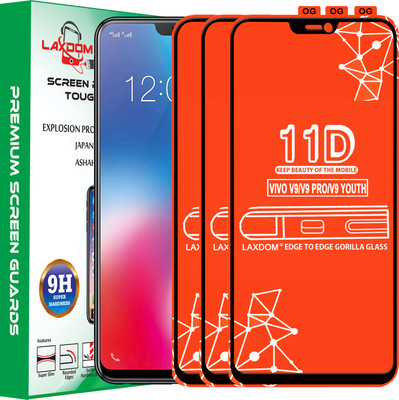 Laxdom Edge To Edge Tempered Glass for VIVO V9 PRO(Pack of 3)