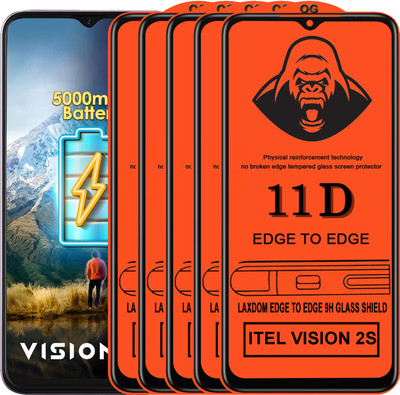 Laxdom Edge To Edge Tempered Glass for ITEL VISION 2S(Pack of 5)