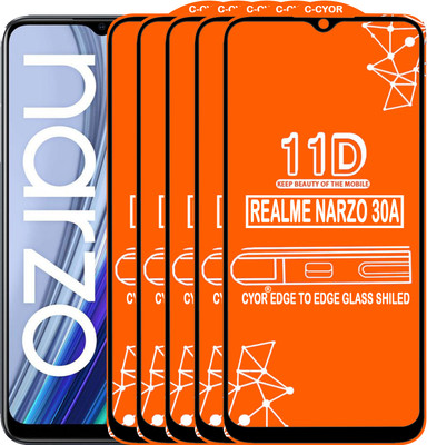 CYOR Edge To Edge Tempered Glass for REALME NARZO 30A(Pack of 5)