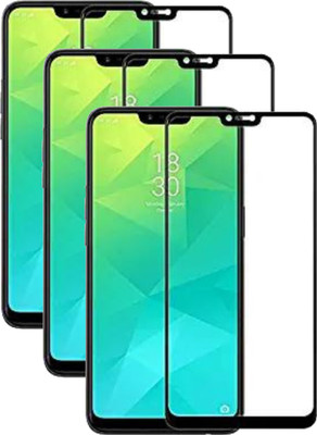 YuviKrissh Edge To Edge Tempered Glass for Oppo A3s(Pack of 3)