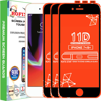 Rofix star Edge To Edge Tempered Glass for Apple iPhone 8 Plus(Pack of 3)