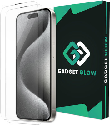 Gadget Glow Edge To Edge Tempered Glass for Apple IPhone 15 Pro, IPhone 15 Pro, 15 Pro, Crystal Clear Glass with Anti Dust Filter(Pack of 2)